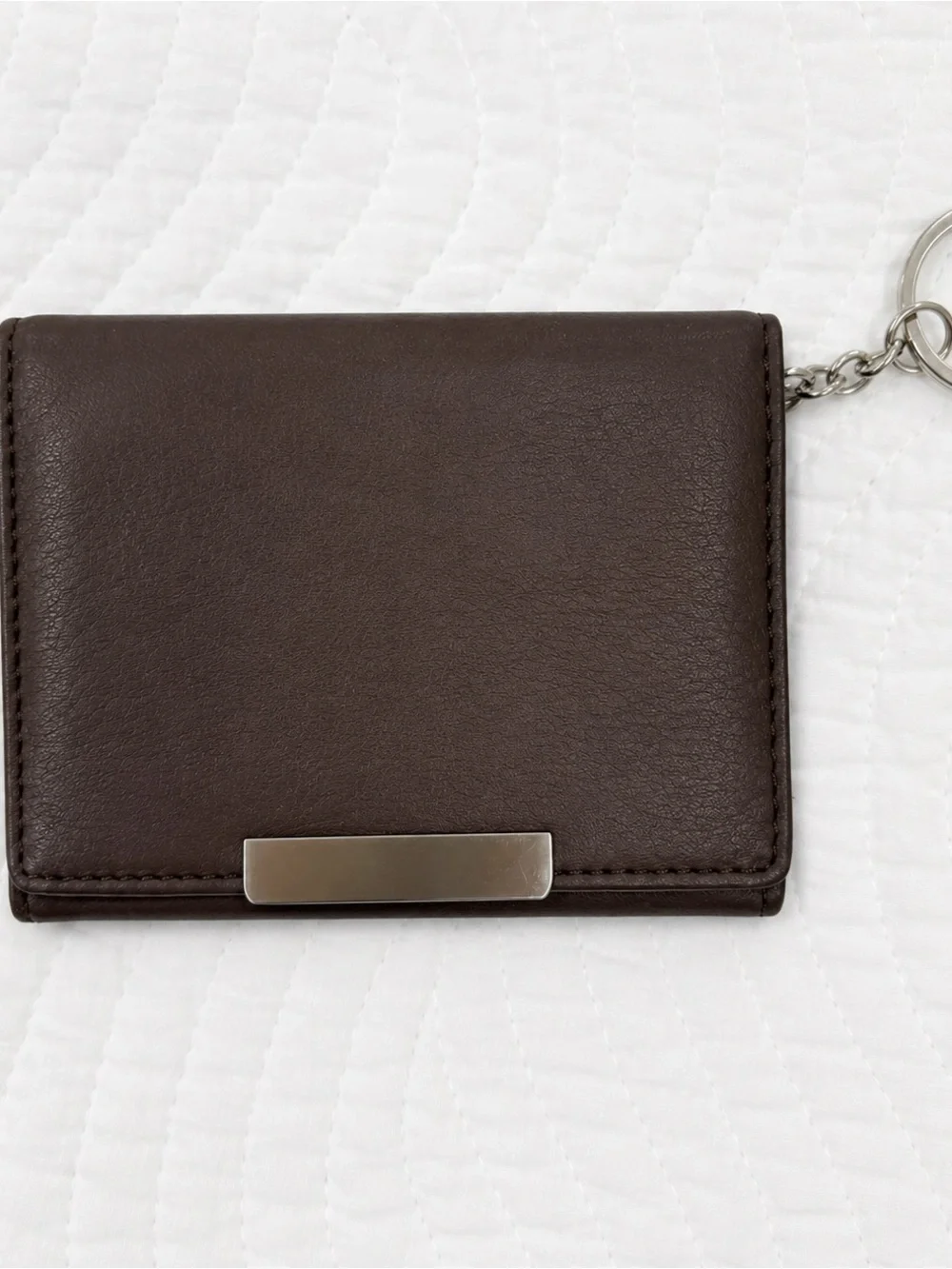 Van Heusen Brown Leather Card Holder with Key Ring